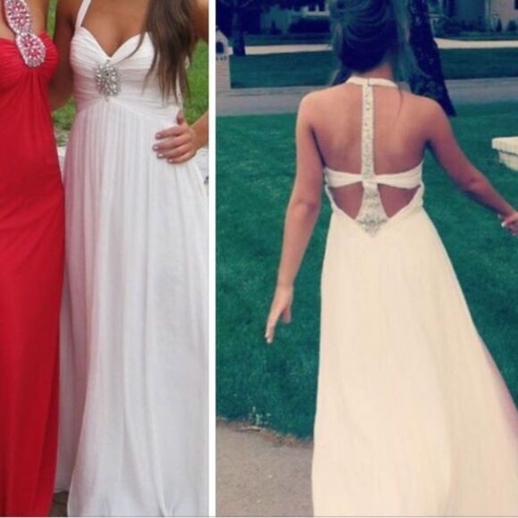 WOW Prom Pageant Homecoming Gown Chiffon Over Satin Babydoll Bust T Back - Picture 1 of 13